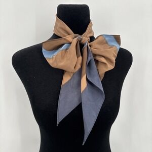 Uana Lot Of 2 geometric silk scarf Multi Colored Classic City Vintage